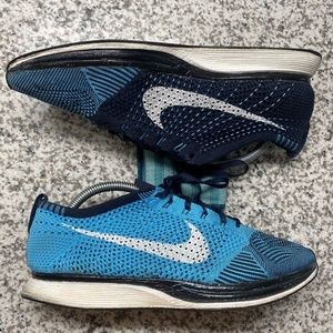 Nike Flyknit Racer “Chlorine Blue” Dark Obsidian/White 2013 [526628-414] Sz 9.5